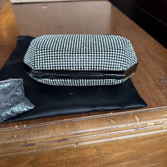 Real Collectibles by Adrienne Black Clutch with Rhinestone Detail - Picture 6 of 6